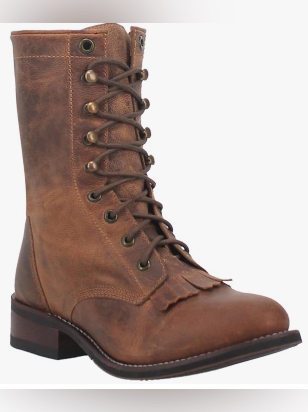 Laredo Brown Leather Fringe Boots